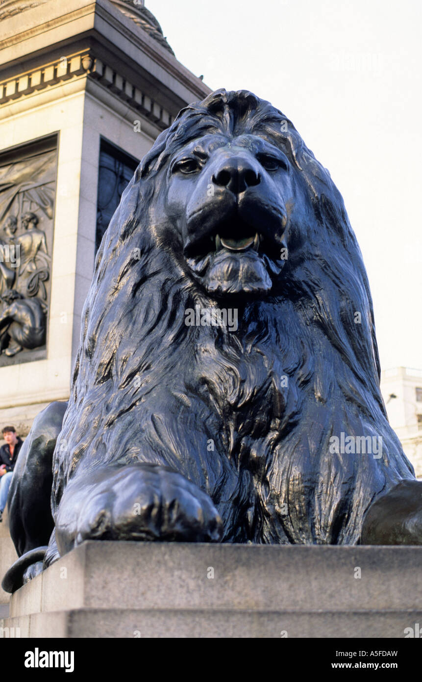 Statue of a Lion in London England Stock Photo Alamy