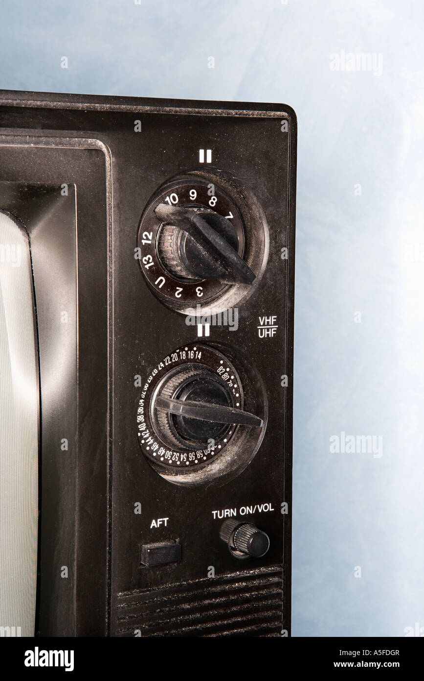 Close up of old television set control panel Stock Photo - Alamy