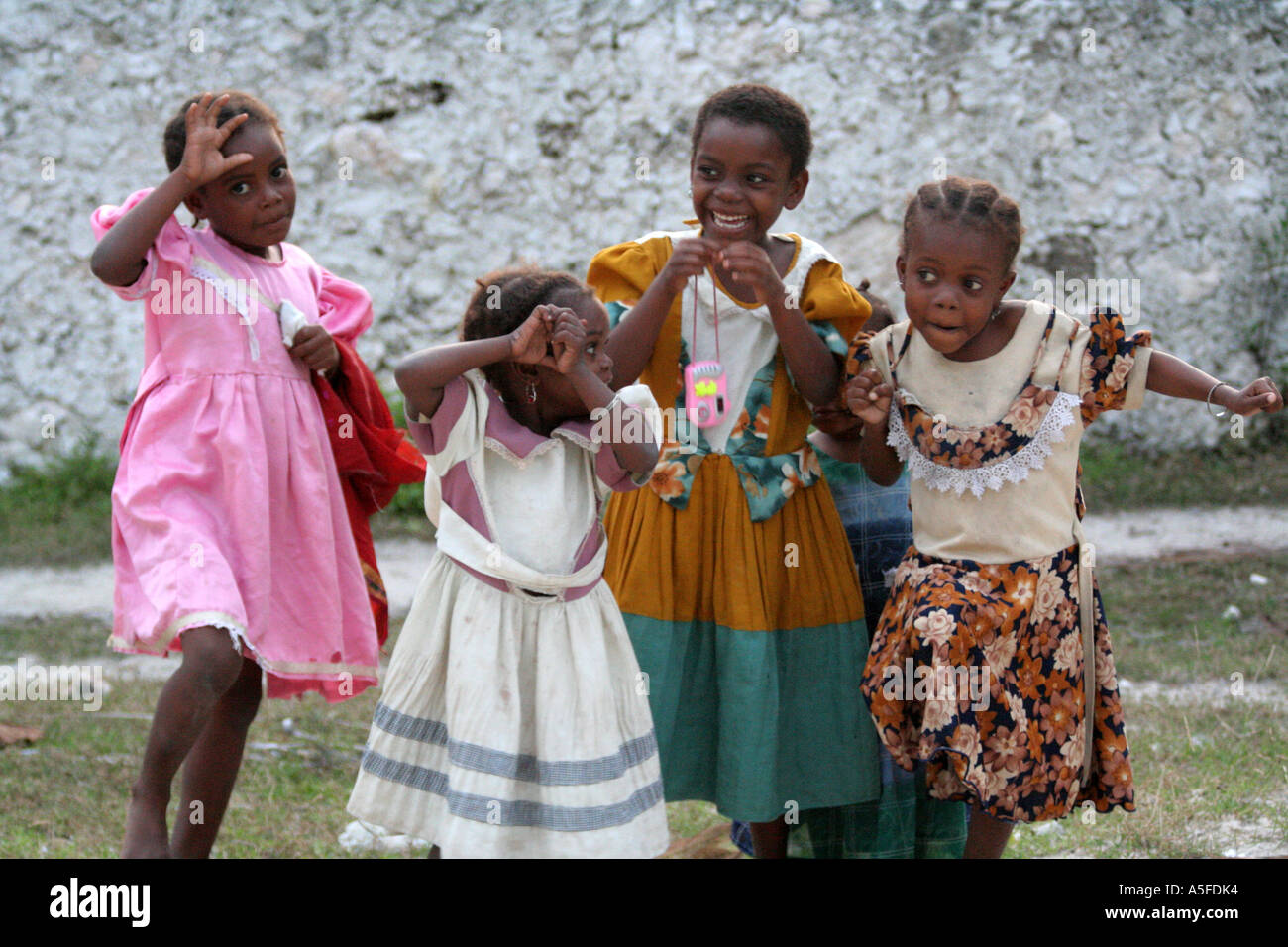 Zanzibar:  Girls dancing on the Michamvi Peninsula,  Zanzibar, Tanzania Stock Photo
