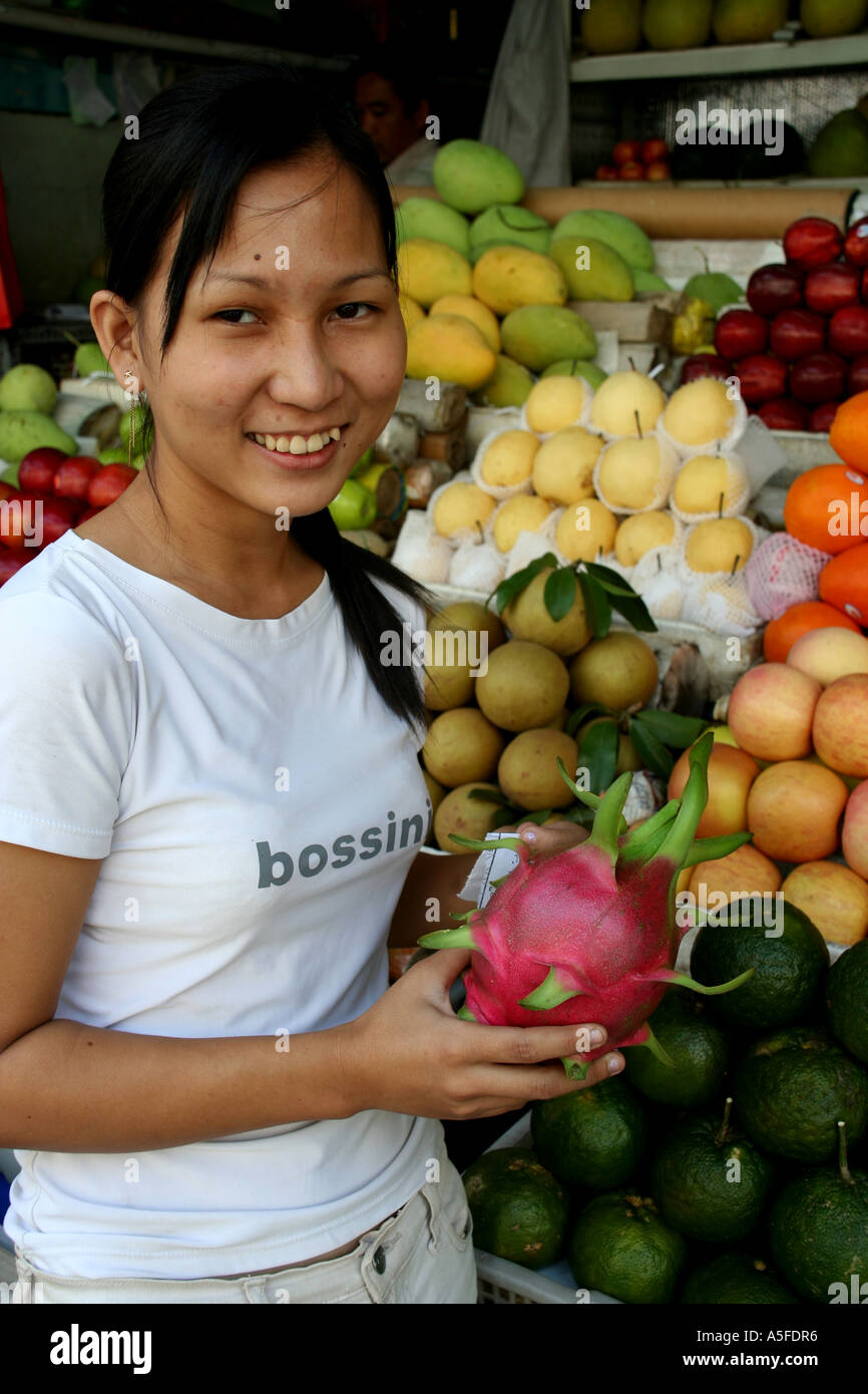 Saigon Fruit Vendor Stock Photo