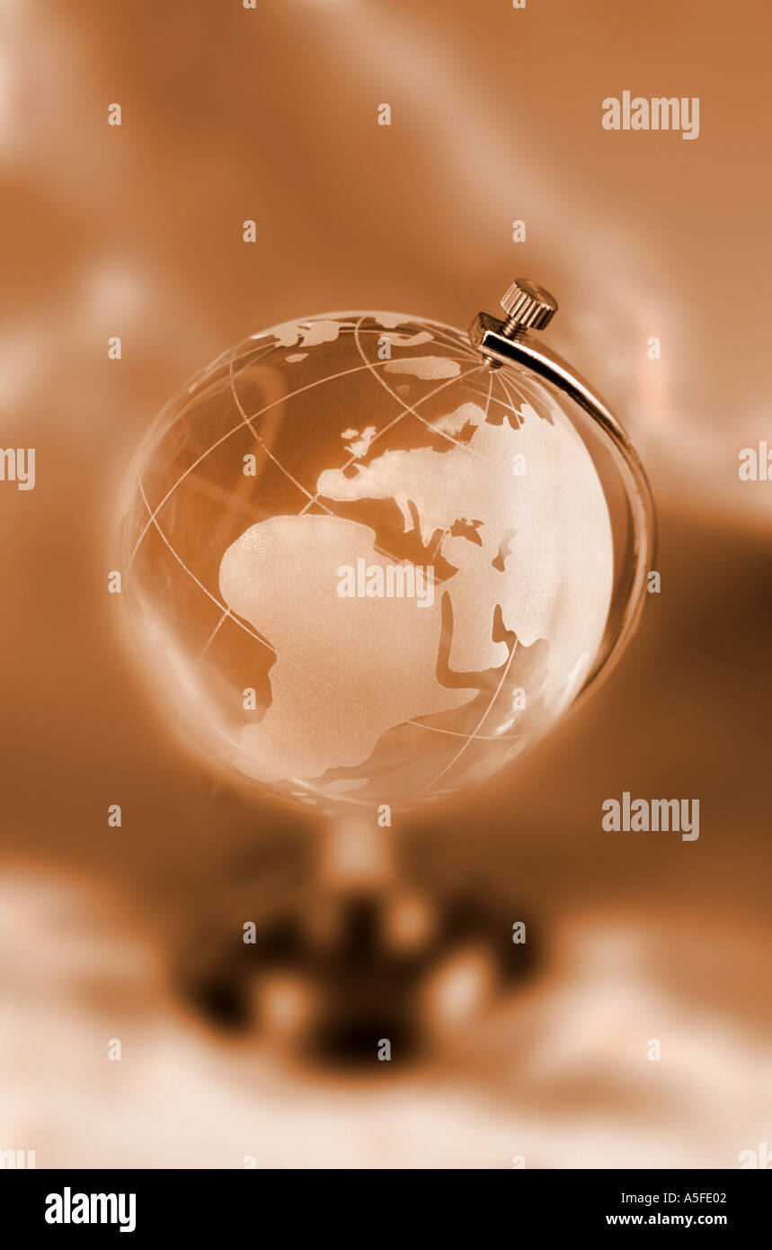 globe of Earth showing Europe Africa and Middle East Stock Photo - Alamy