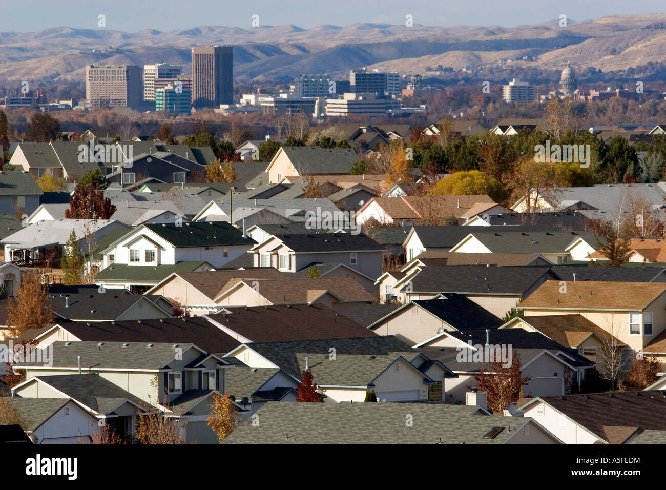 Housing developments contribute to urban sprawl in Boise Idaho Stock