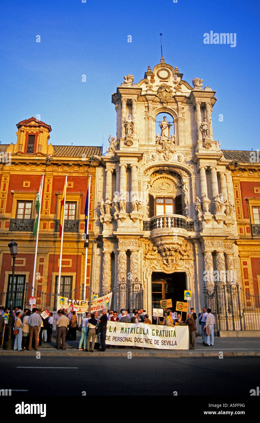 School teachers demonstrating in Seville Spain Stock Photo