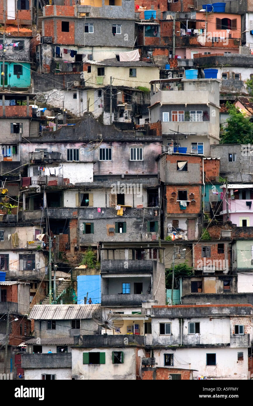 Hillside Favela In Rio De Janeiro Brazil These Slums Are Home To Thousands Of Poor People Squatting On Public Land Stock Photo Alamy
