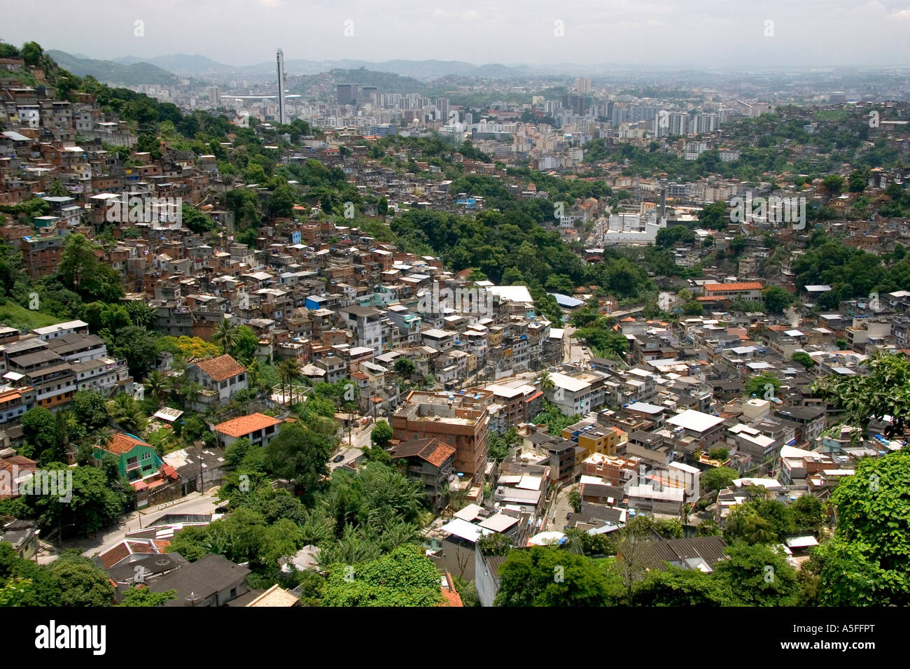 Hillside favela in Rio de Janeiro Brazil These slums are home to
