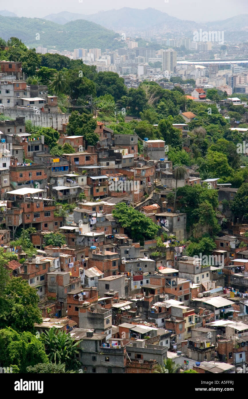 Hillside favela in Rio de Janeiro Brazil These slums are home to