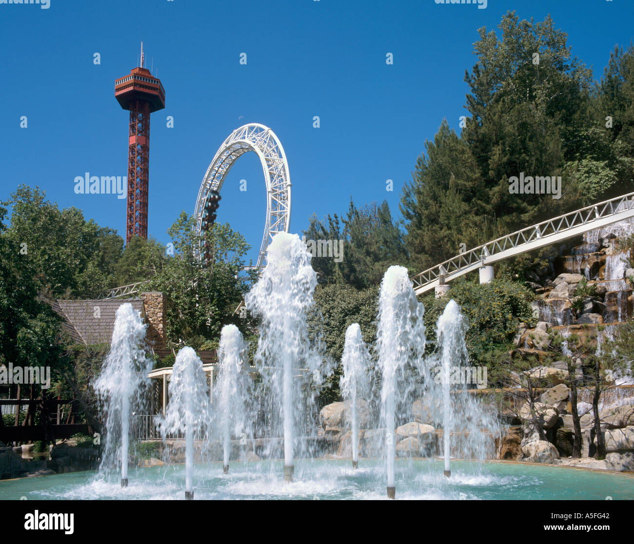 Six Flags Magic Mountain, Santa Clarita, Los Angeles, California, USA Stock Photo
