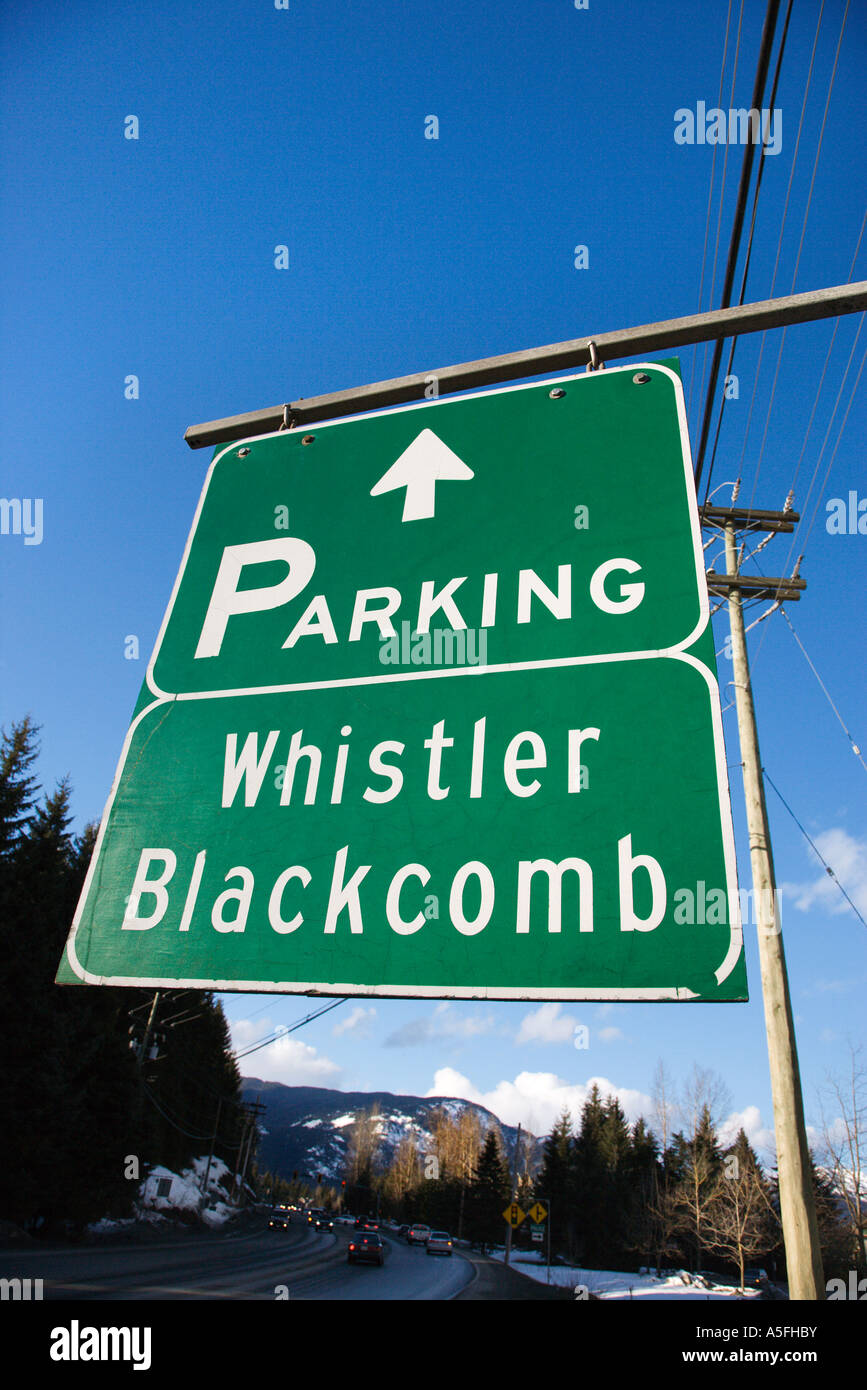 Signs for Whistler Stock Photo Alamy