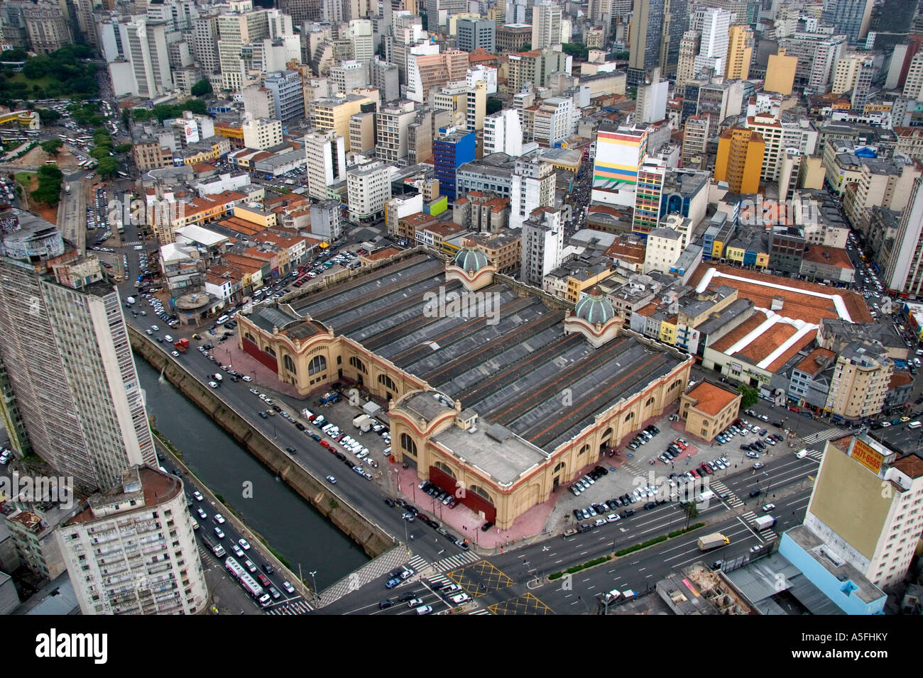 Aerial view of Mercado Municipal the municipal market in Sao Paulo Brazil Stock Photo