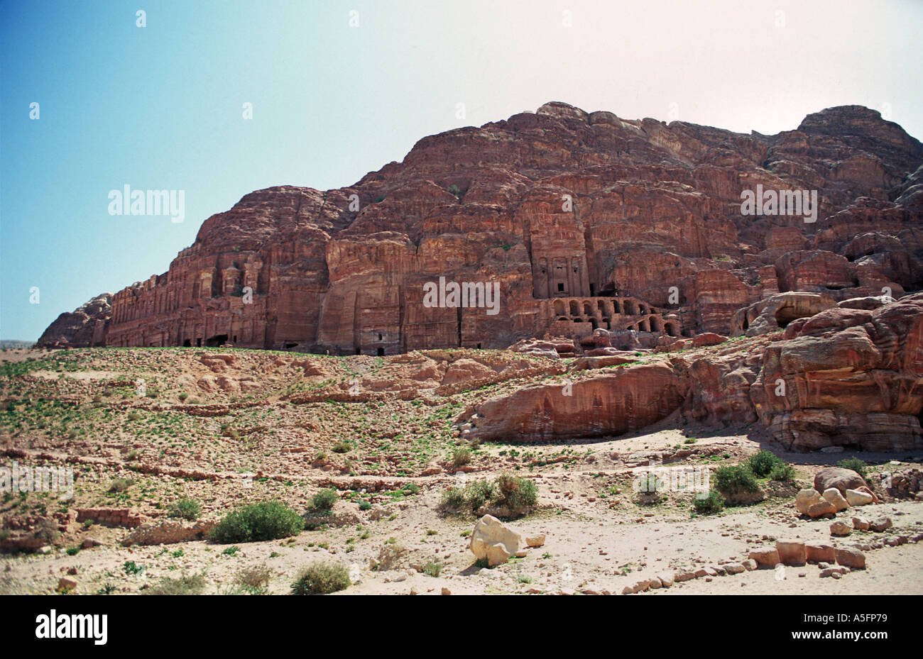 Wadi Musa a cliff face of Nabatean tombs Petra Jordan The Nabateans ...