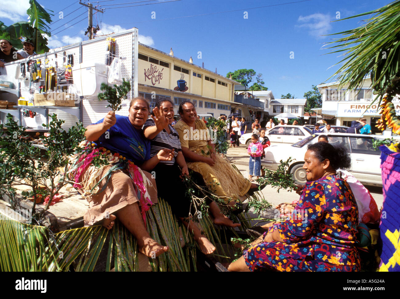 Tonga Nukualofa King s 80th Birthday Celebrations happy women on a