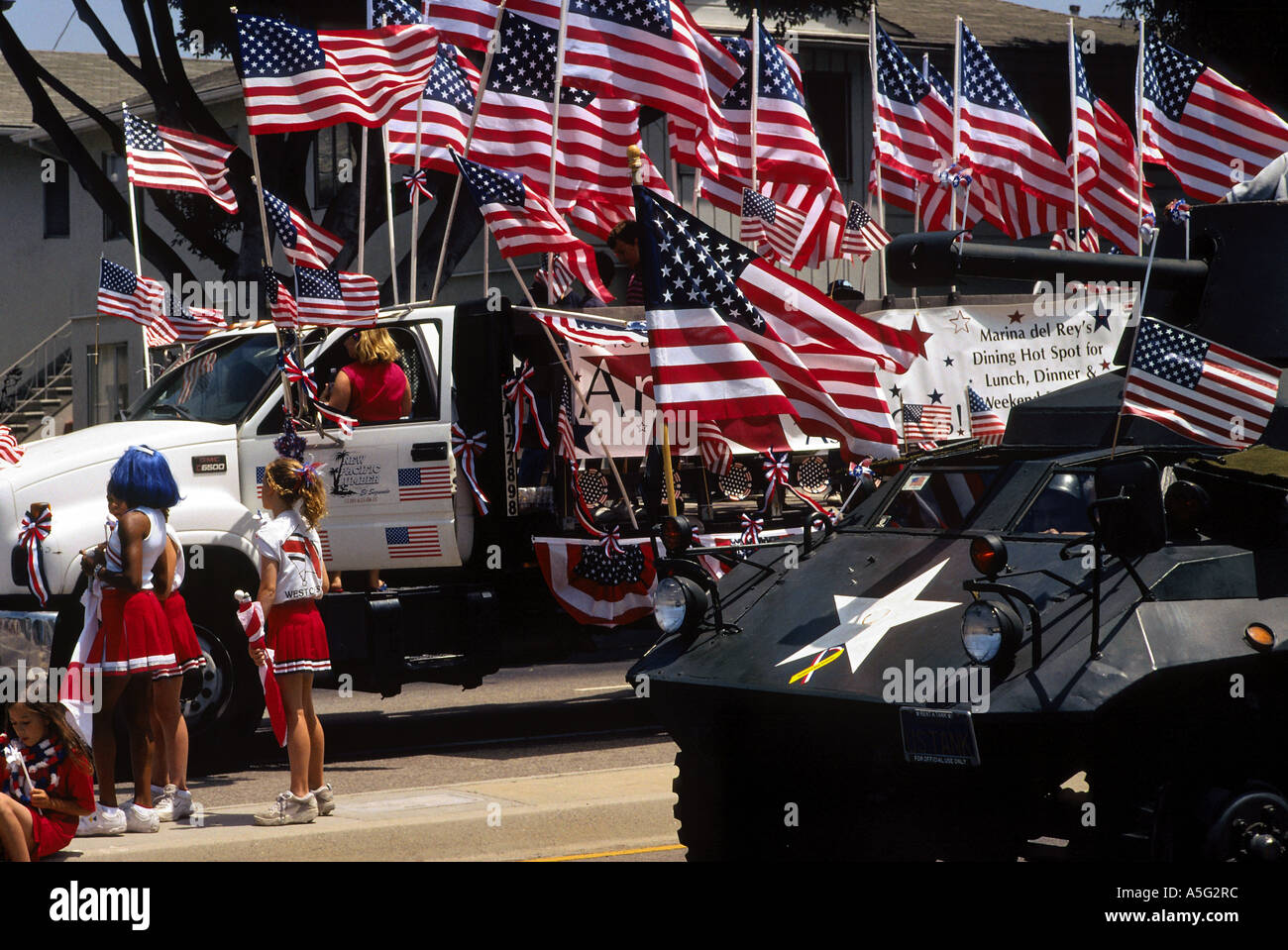 Waiting for the 4th of July parade to start in Westchester, Los Angeles