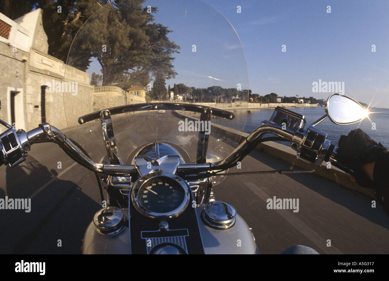 riders view harley davidson motorcycle 