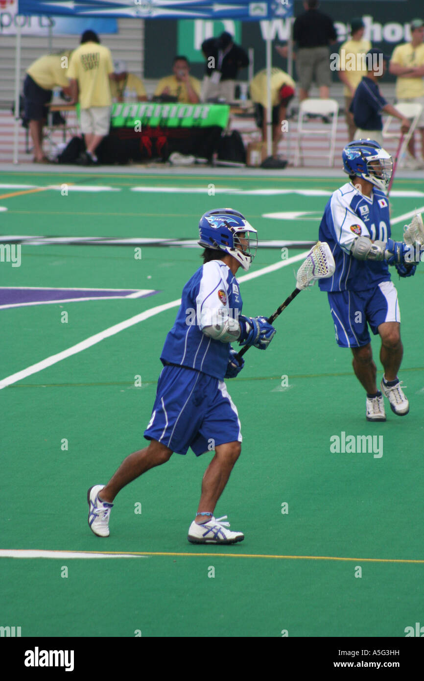 Players from Team Japan during 2006 World Lacrosse Championships Stock