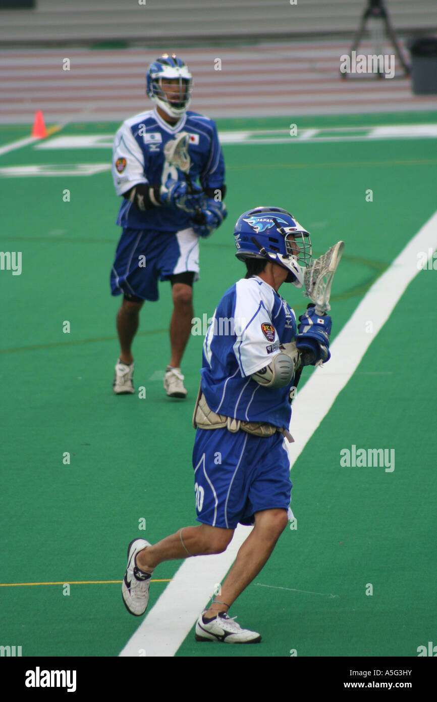 Players from Team Japan during 2006 World Lacrosse Championships Stock