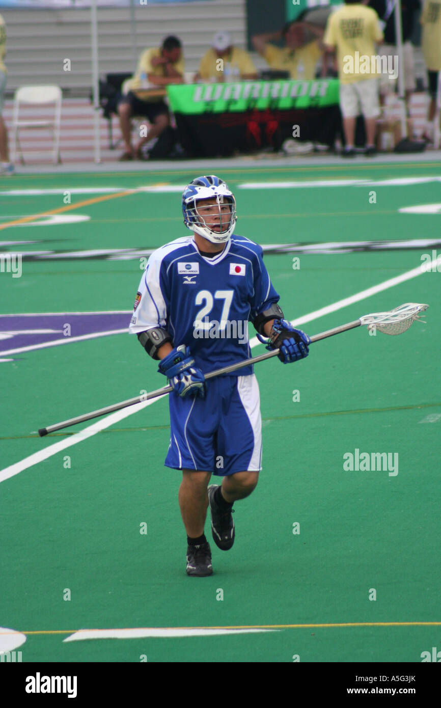 Player from Team Japan during 2006 World Lacrosse Championships Stock