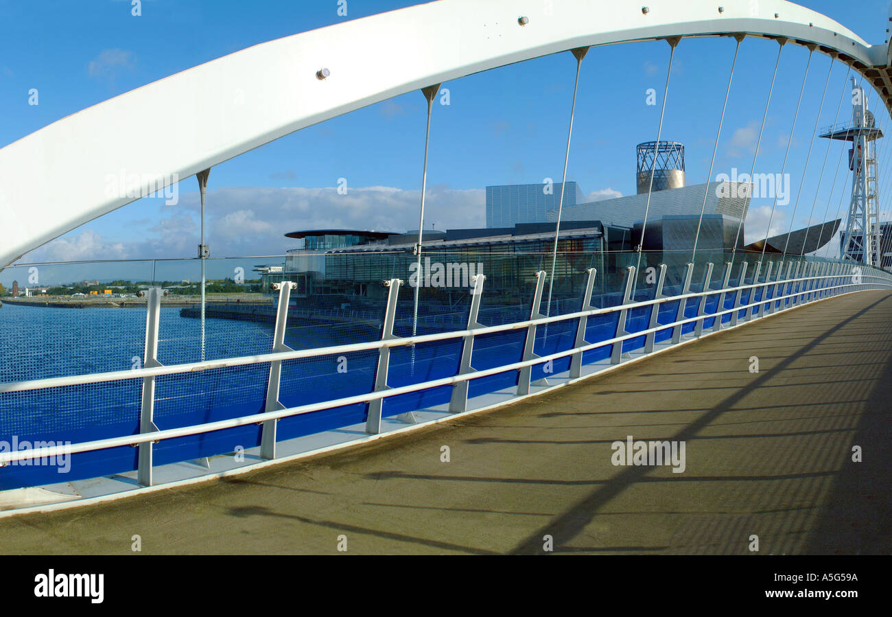 The Lowry Bridge Salford Quays Greater Manchester Lancashire UK Europe Stock Photo