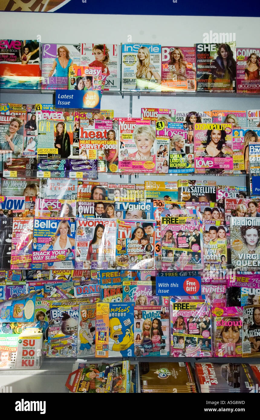 Magazines on sale in a supermarket Stock Photo Alamy