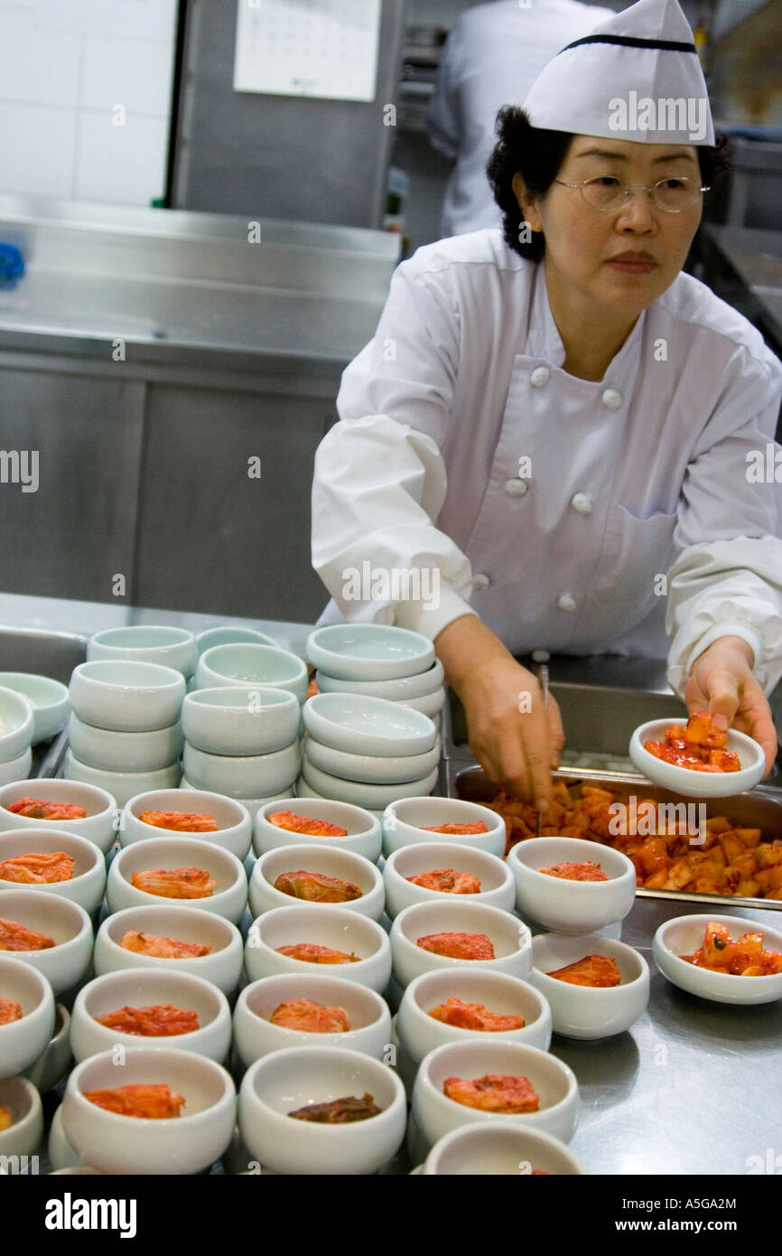 Korean Banchan Chef Seoul South Korea Stock Photo