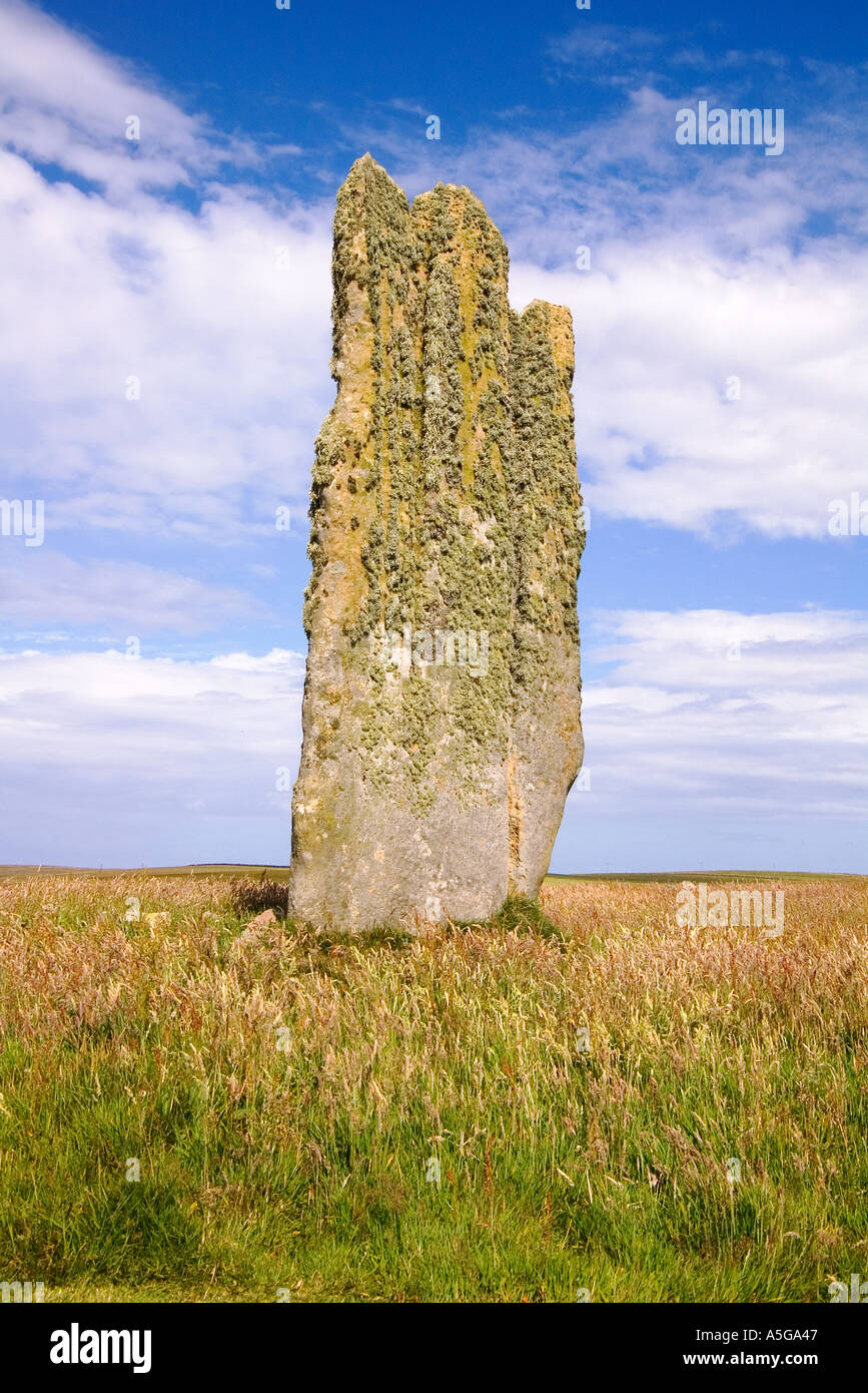 dh Stone of Setter EDAY ORKNEY Neolithic single standing stone Stock Photo
