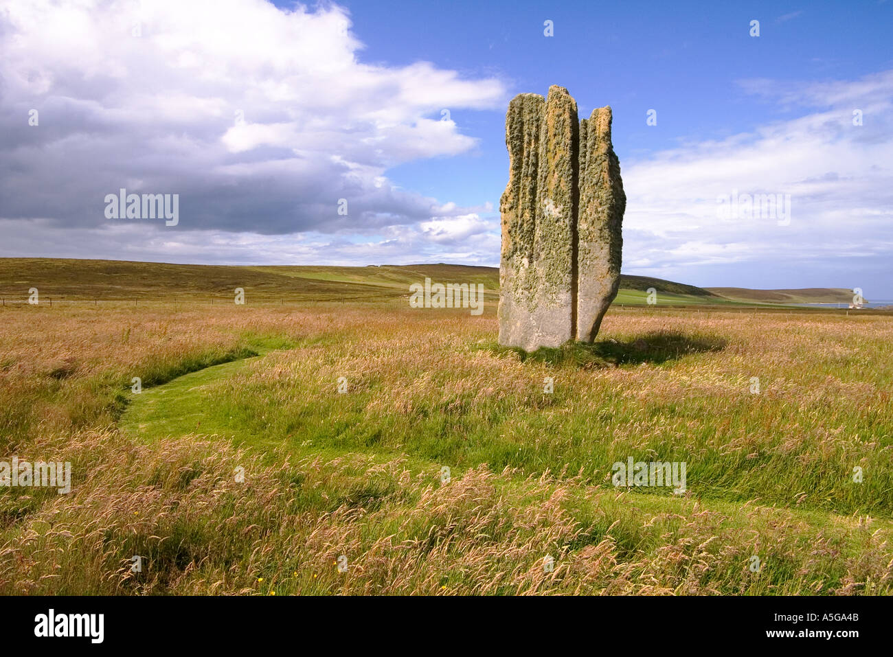 dh Stone of Setter EDAY ORKNEY Neolithic single standing stone Stock Photo