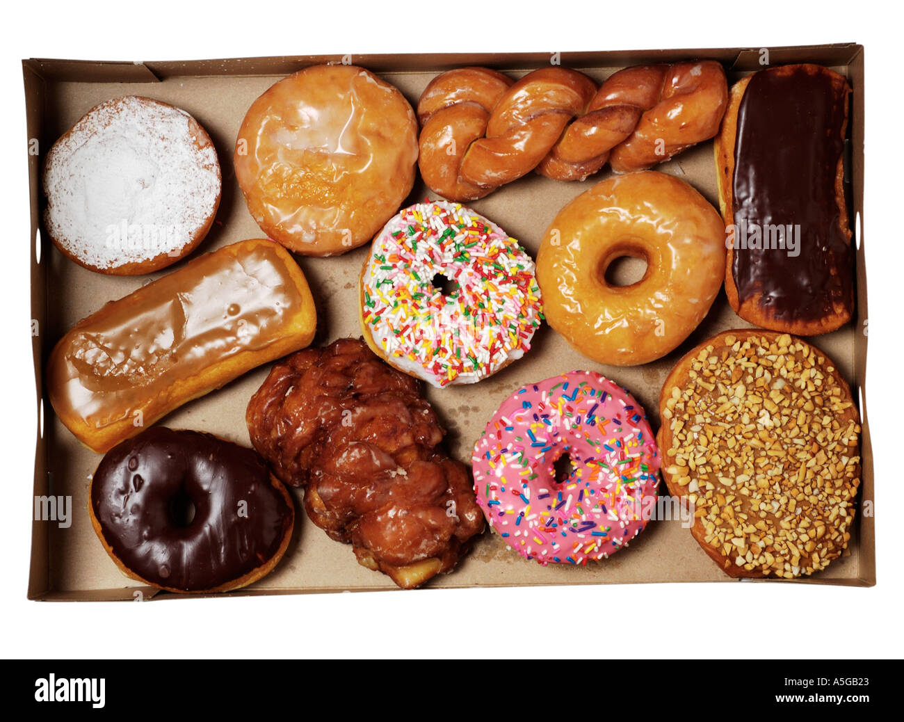 Box of doughnuts Stock Photo