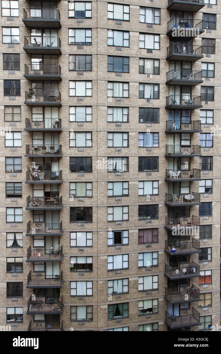 New York City apartment building balconies Stock Photo - Alamy