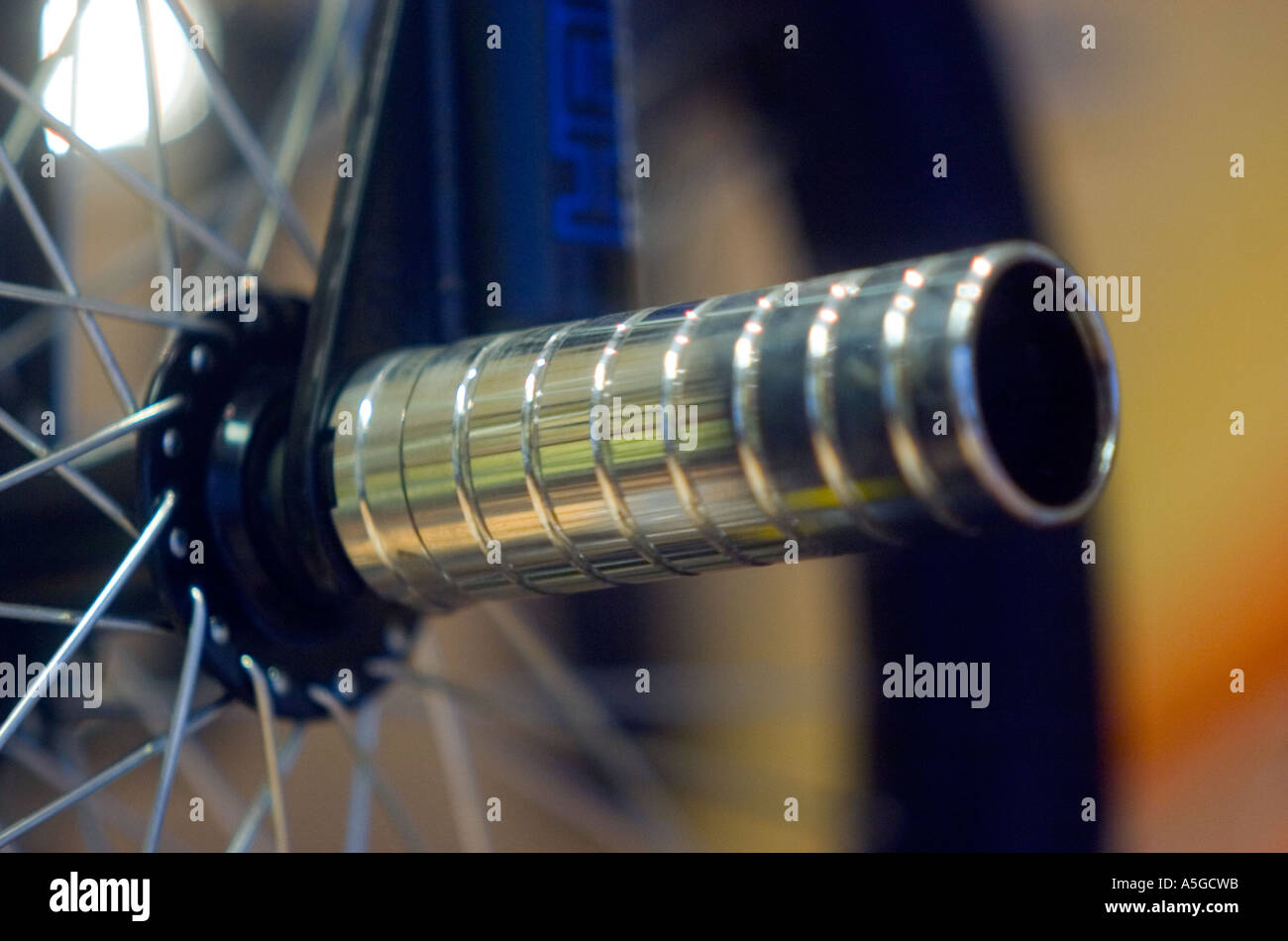 Pipe Bombs on a BMX bike they are used to grind on railings and curbs