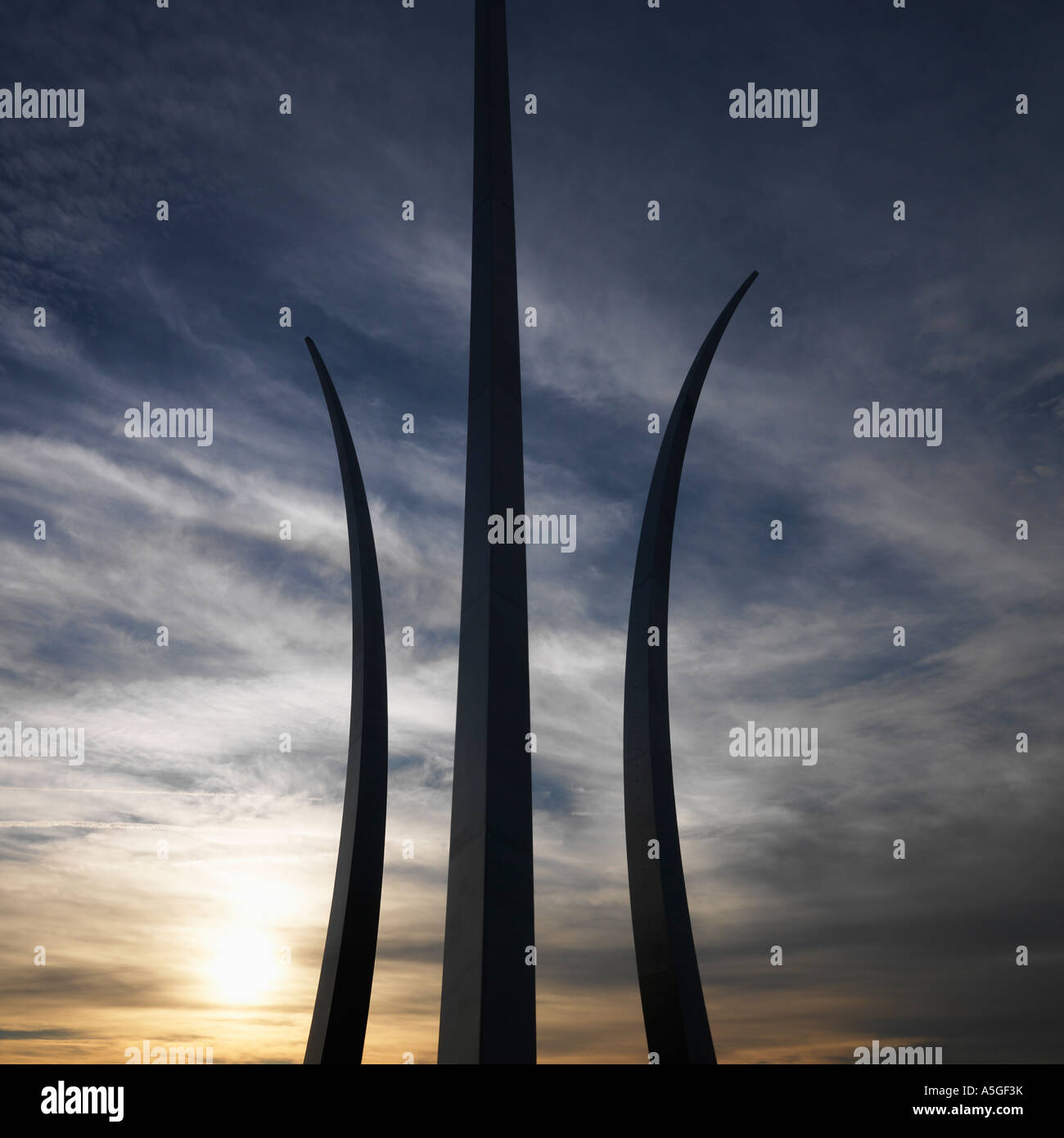 Three Spires Of Air Force Memorial In Arlington Virginia Usa Stock 