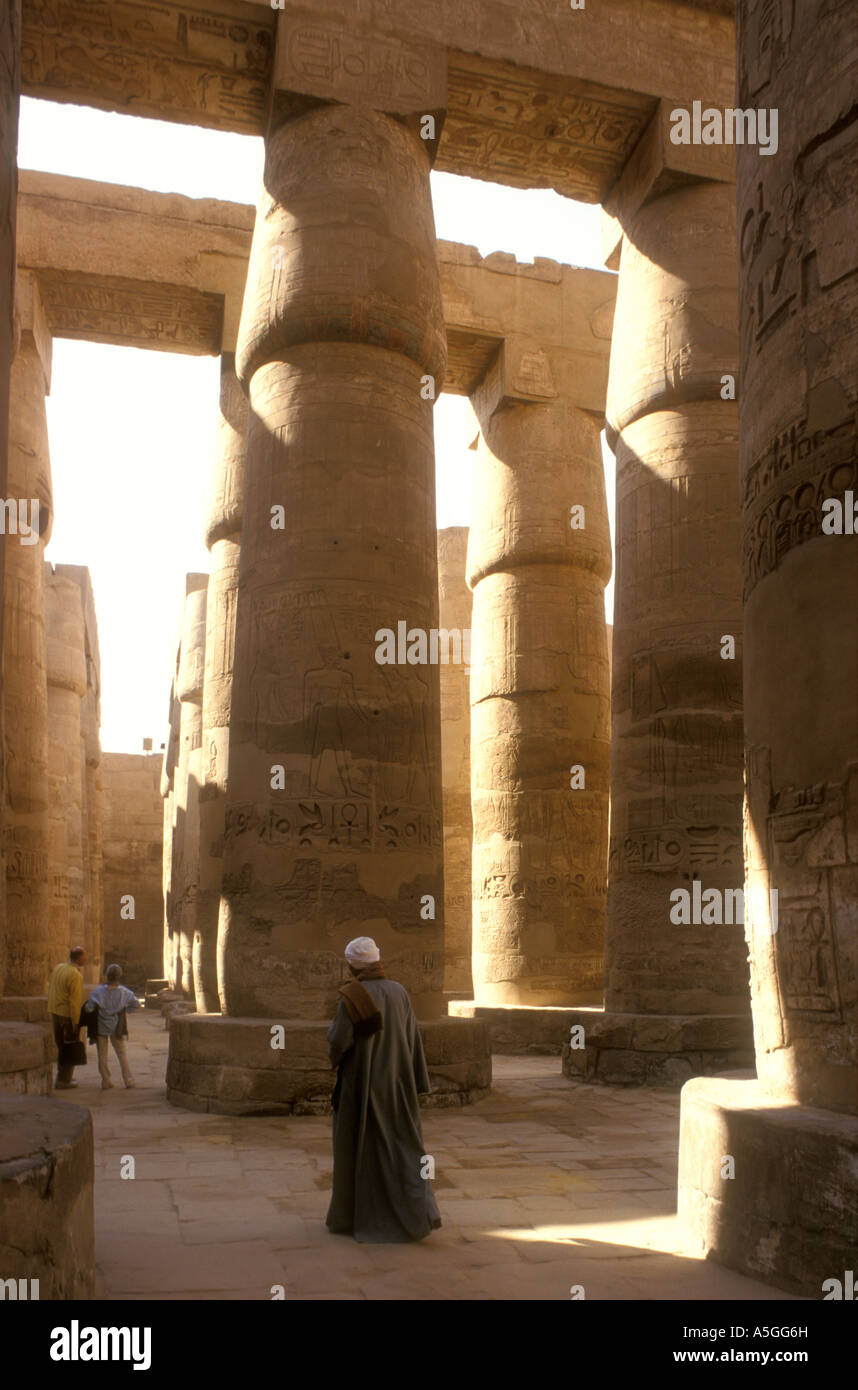 Hypostyle Hall in the Temple of Karnak near Luxor Egypt north Africa Stock Photo