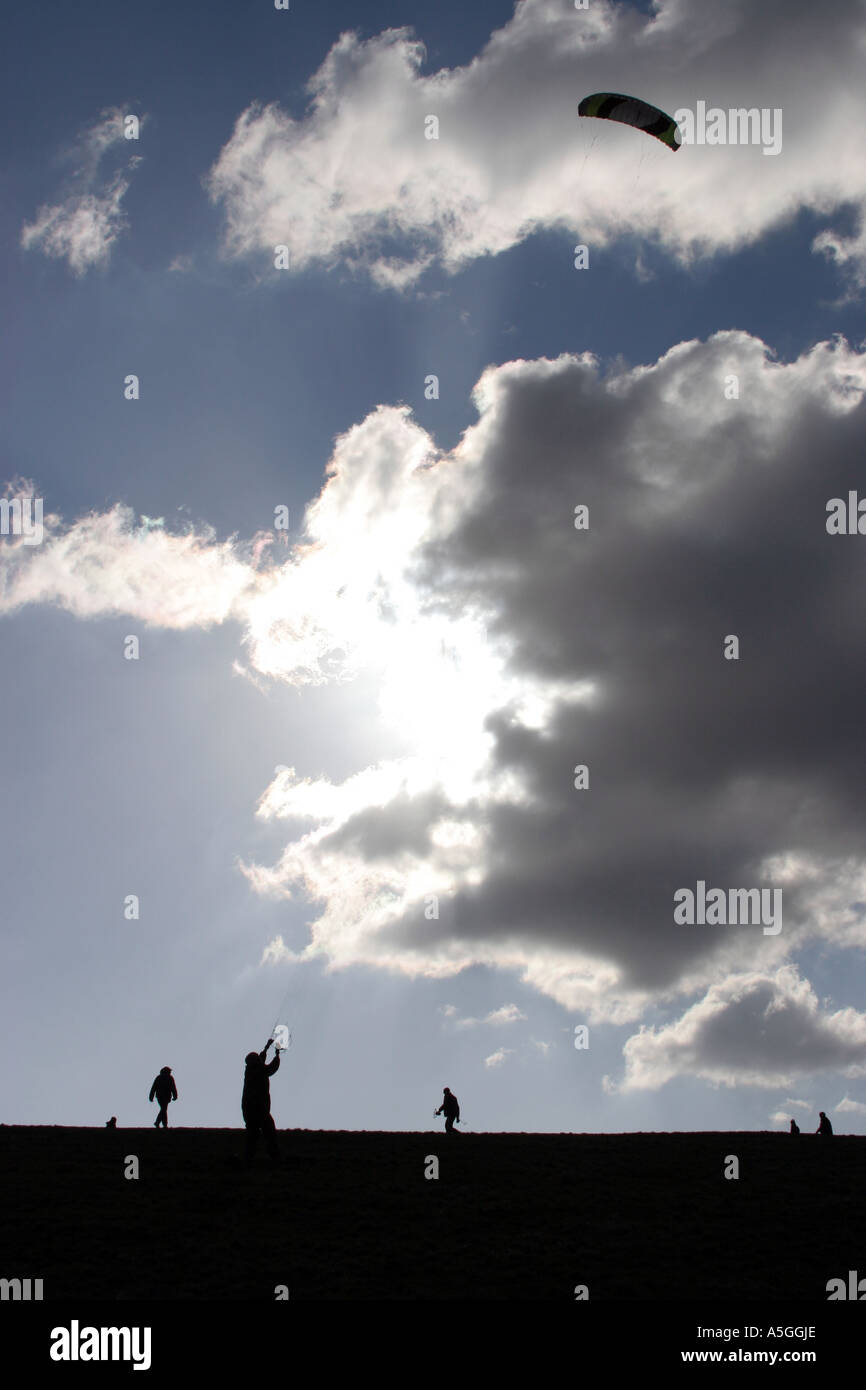 Kite Boarding at Hampstead Heath in London Stock Photo Alamy