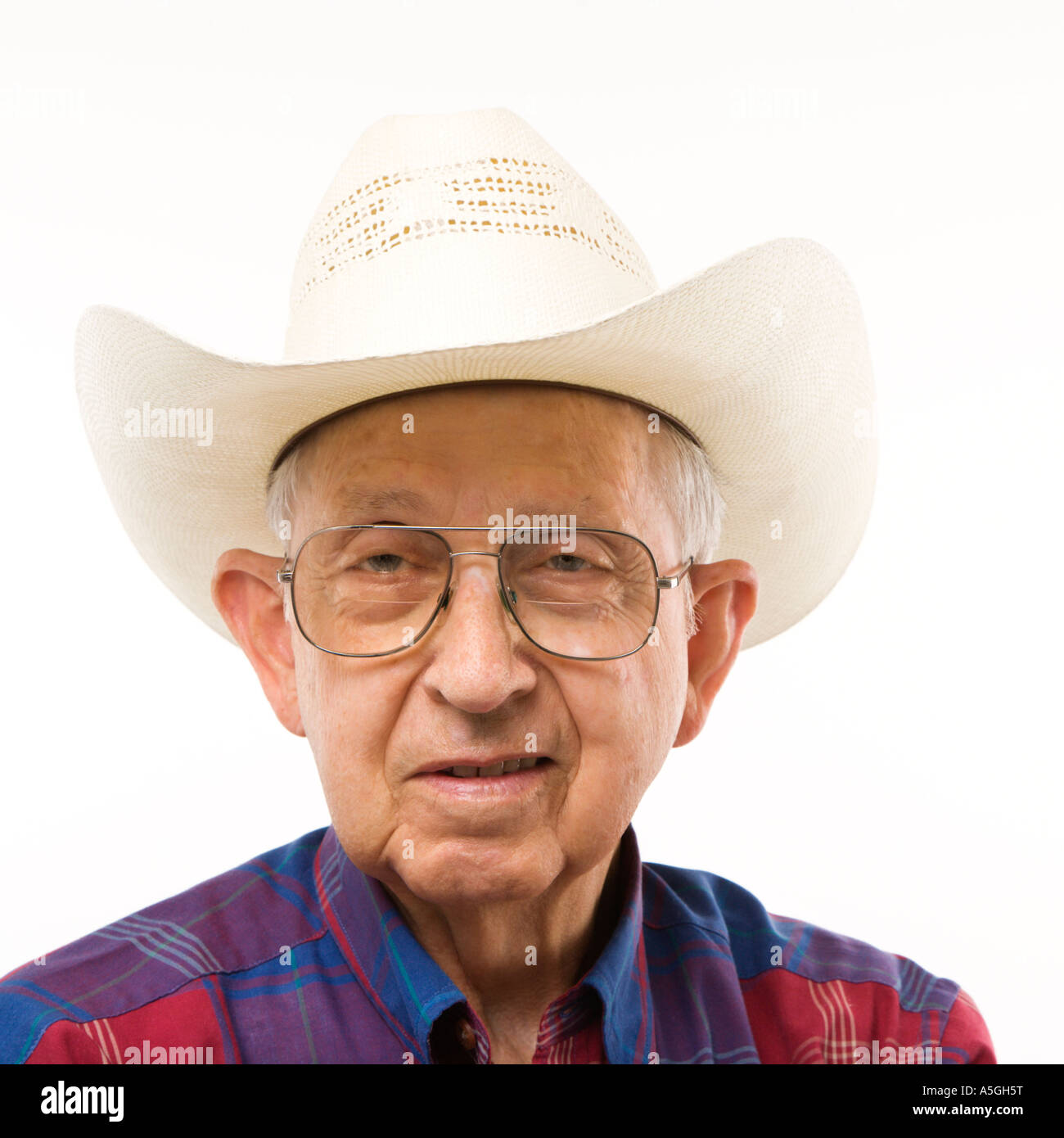 Elderly man wearing cowboy hat hi-res stock photography and images - Alamy