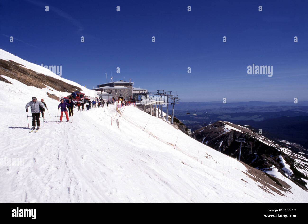 Skiing On Kasprowy Wierch Stock Photo