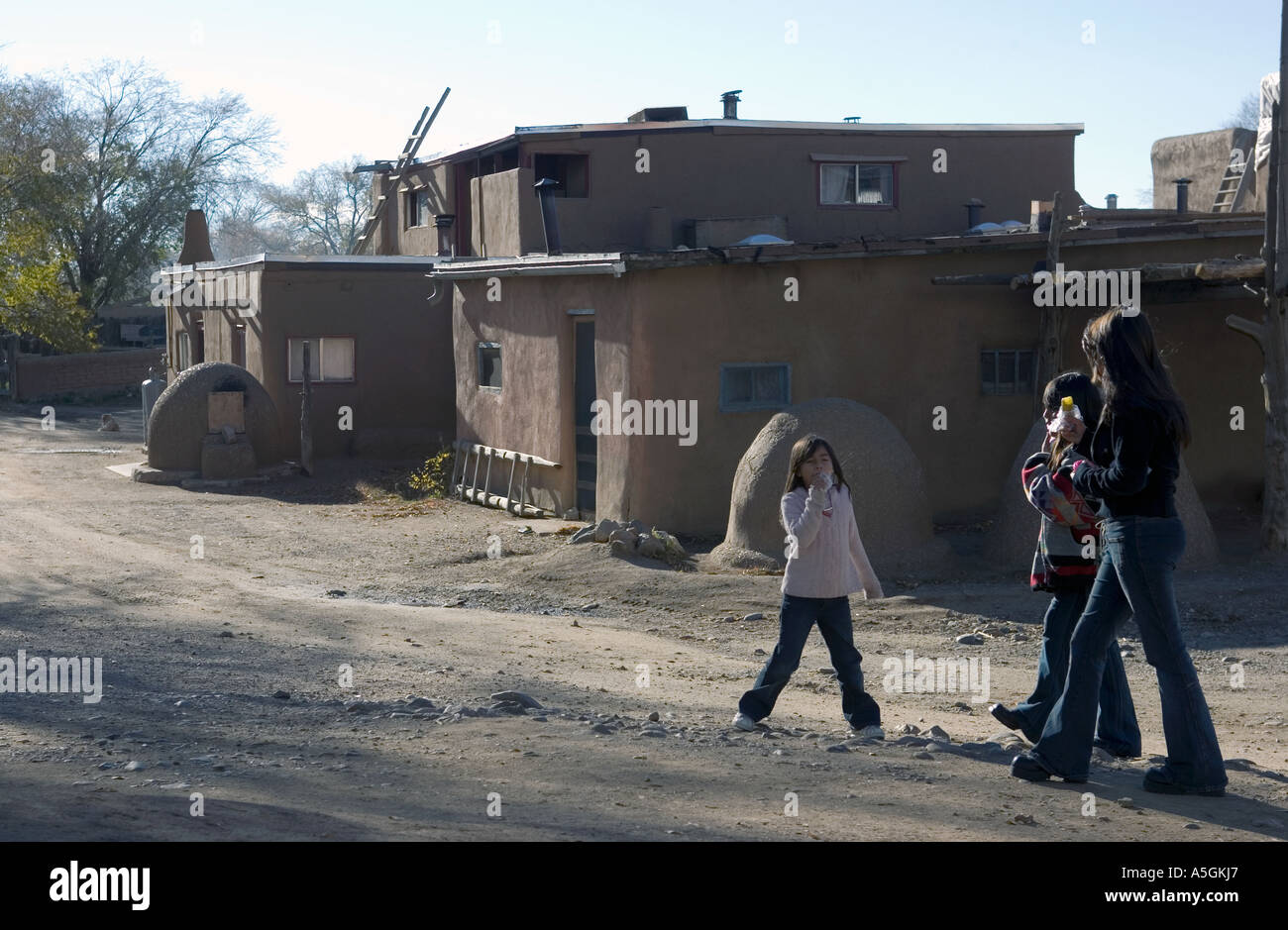 Taos Pueblo in northern New Mexico is the only living Native American community Stock Photo