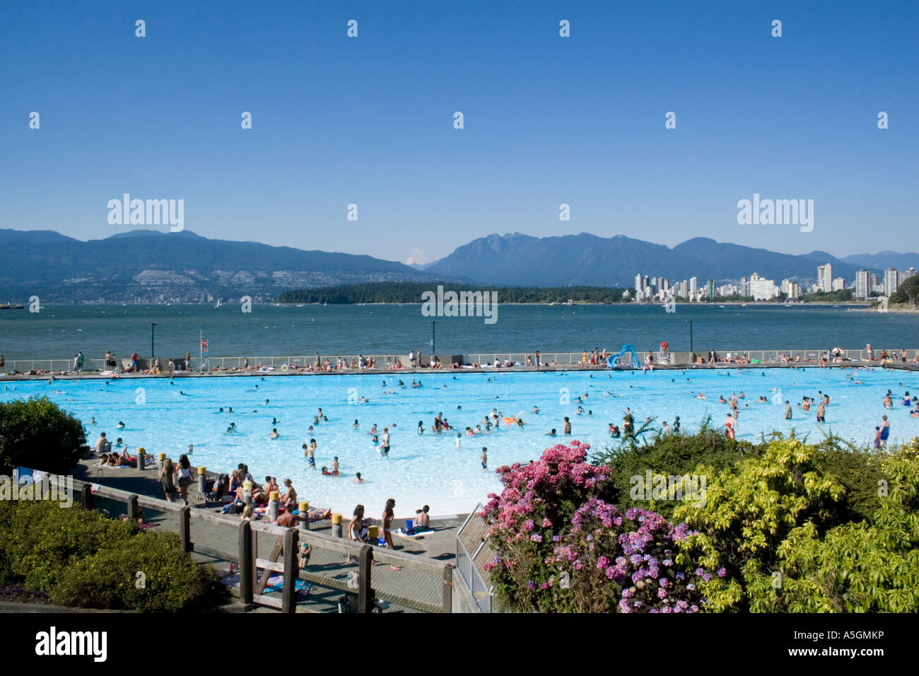 Pool by Kitsilano Beach, Vancouver, British Columbia, Canada Stock Photo
