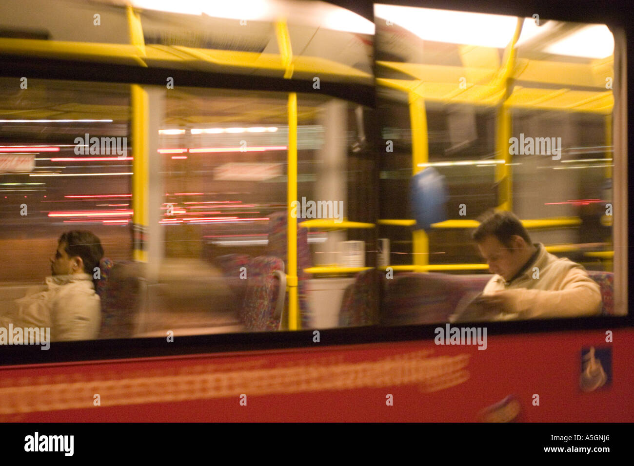 London night bus passengers hi-res stock photography and images - Alamy