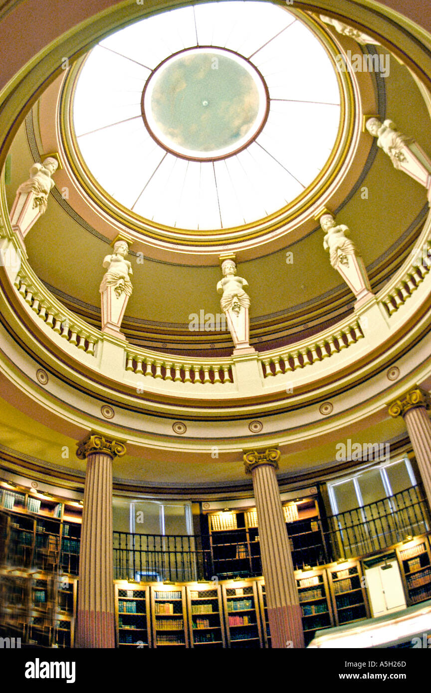 Paris France, Guimet Museum Interior 'Asian Arts Museum' dome in Library 'architectural mouldings' Stock Photo