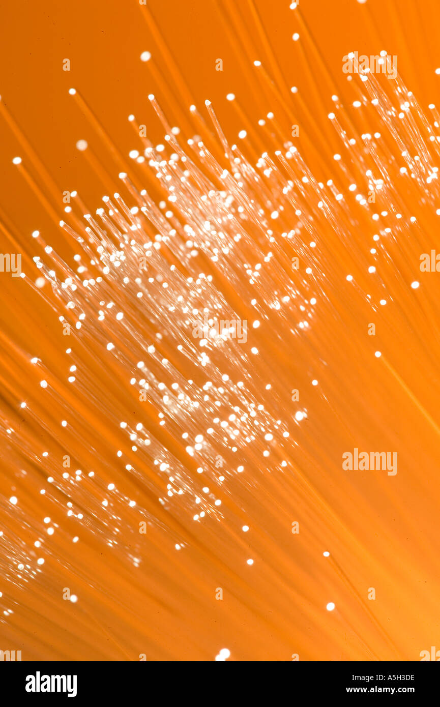 Colorful fiber optical cables Stock Photo
