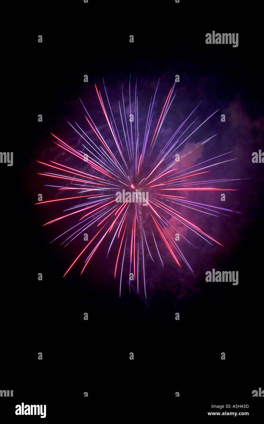 Fireworks against the night sky Stock Photo