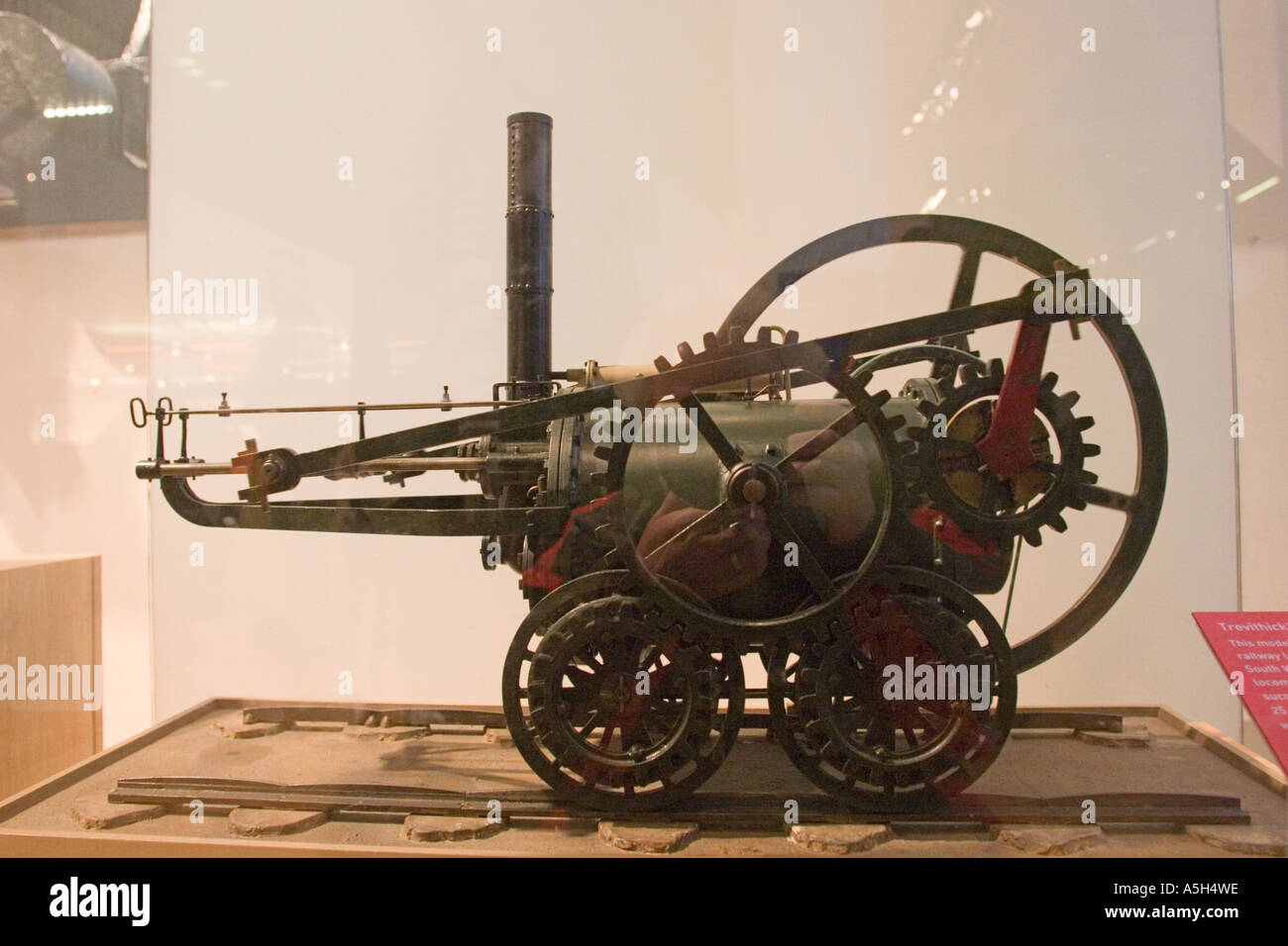 Model steam railway engine in The Science Museum, South Kensington