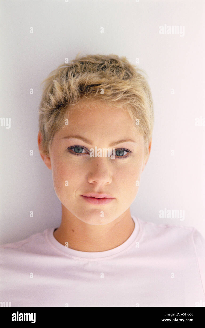Portrait of woman with short hair Stock Photo