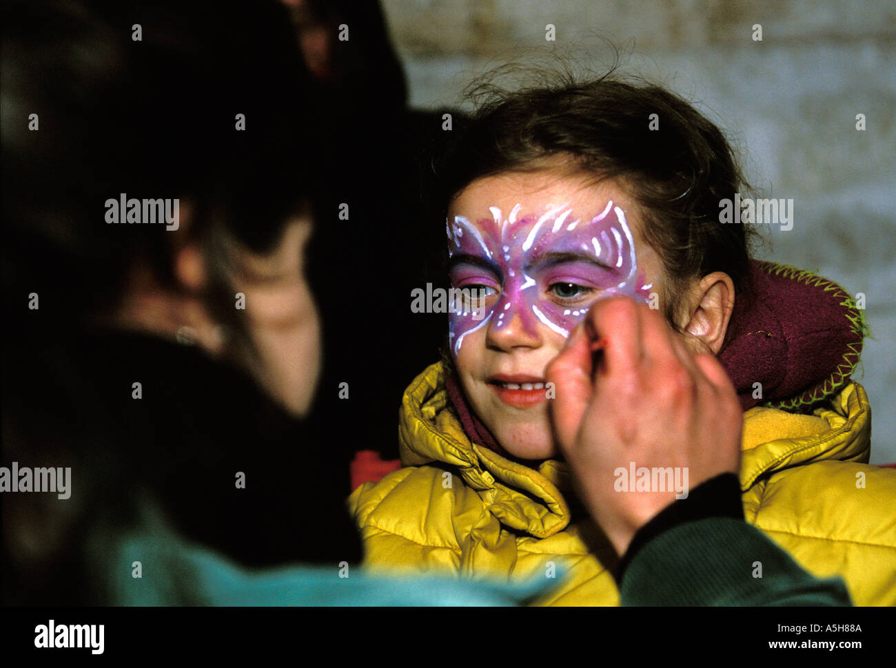 Face painting for Venice Carnival Italy Stock Photo