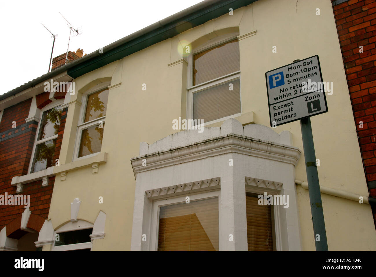 Parking restriction notice outside a house in Swindon Stock Photo Alamy