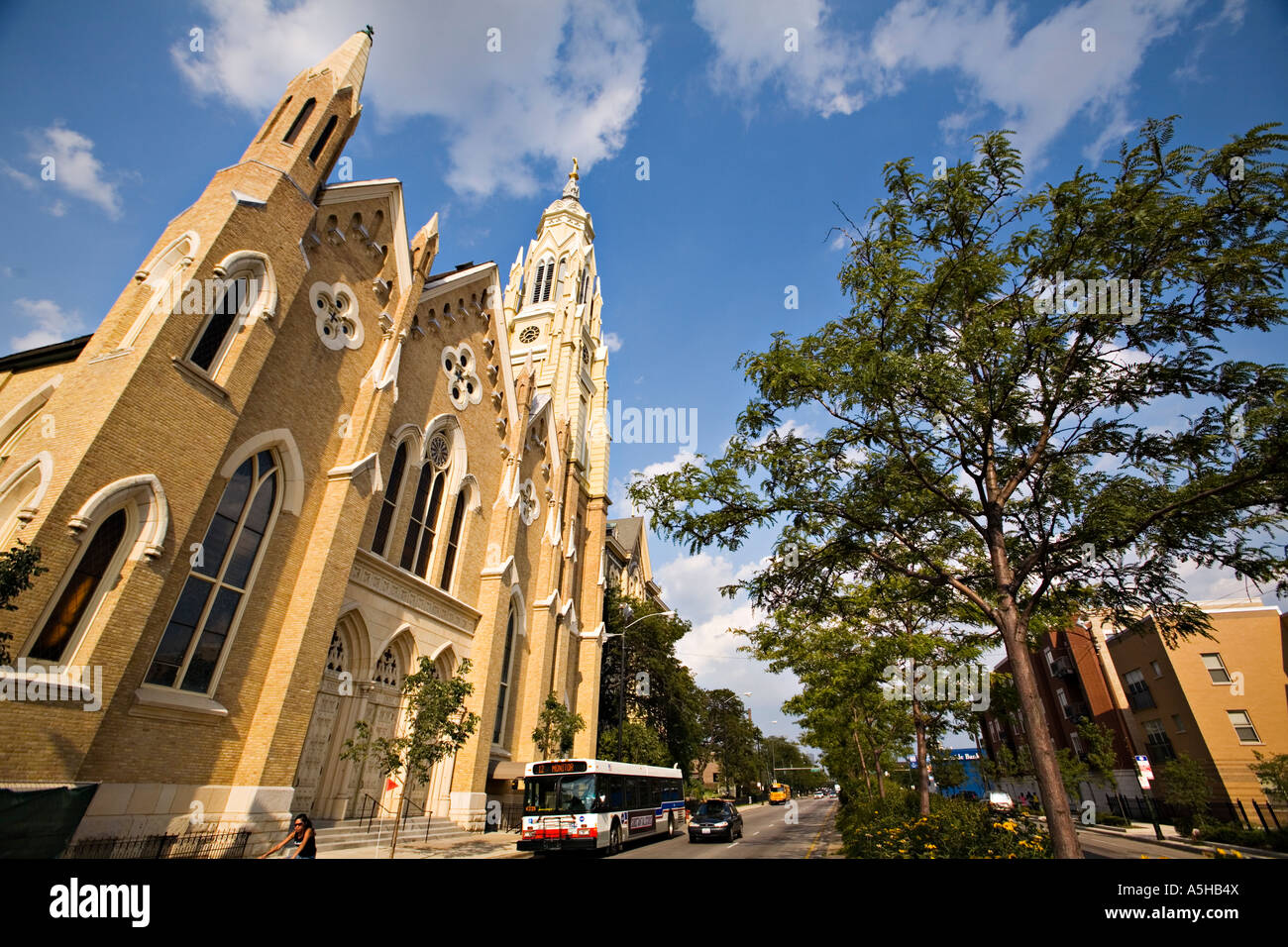 ILLINOIS Chicago Exterior of St Ignatius College Prep school on