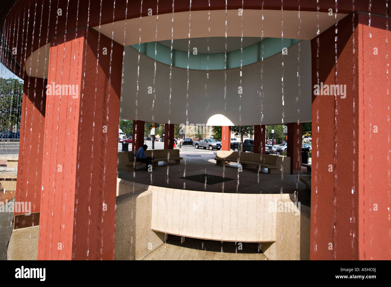 ILLINOIS Chicago UIC Skyspace structure by James Turrell curtains of