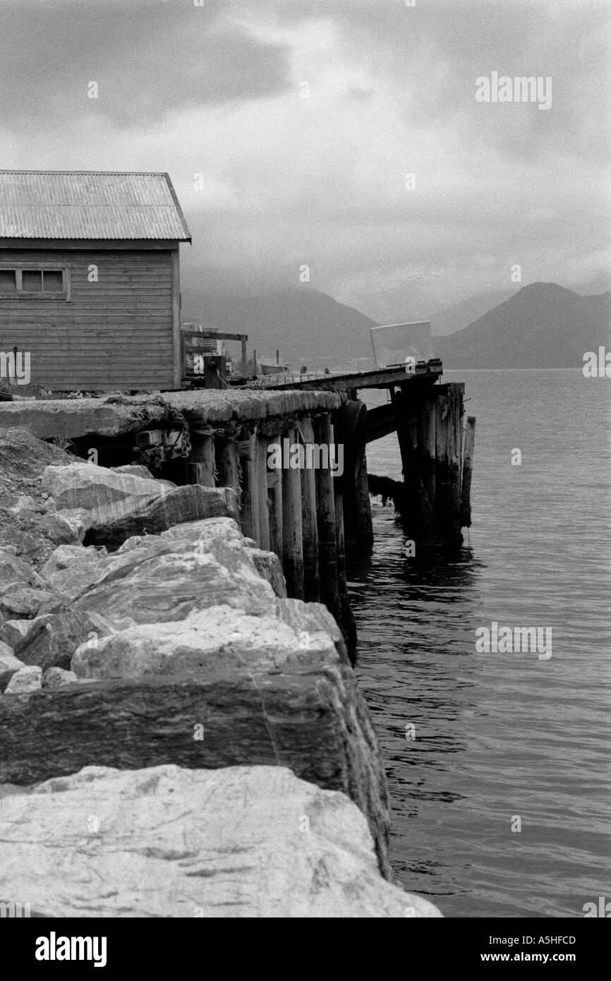Wharf by the side of Romsdal Fjord Andalsnes Norway Stock Photo