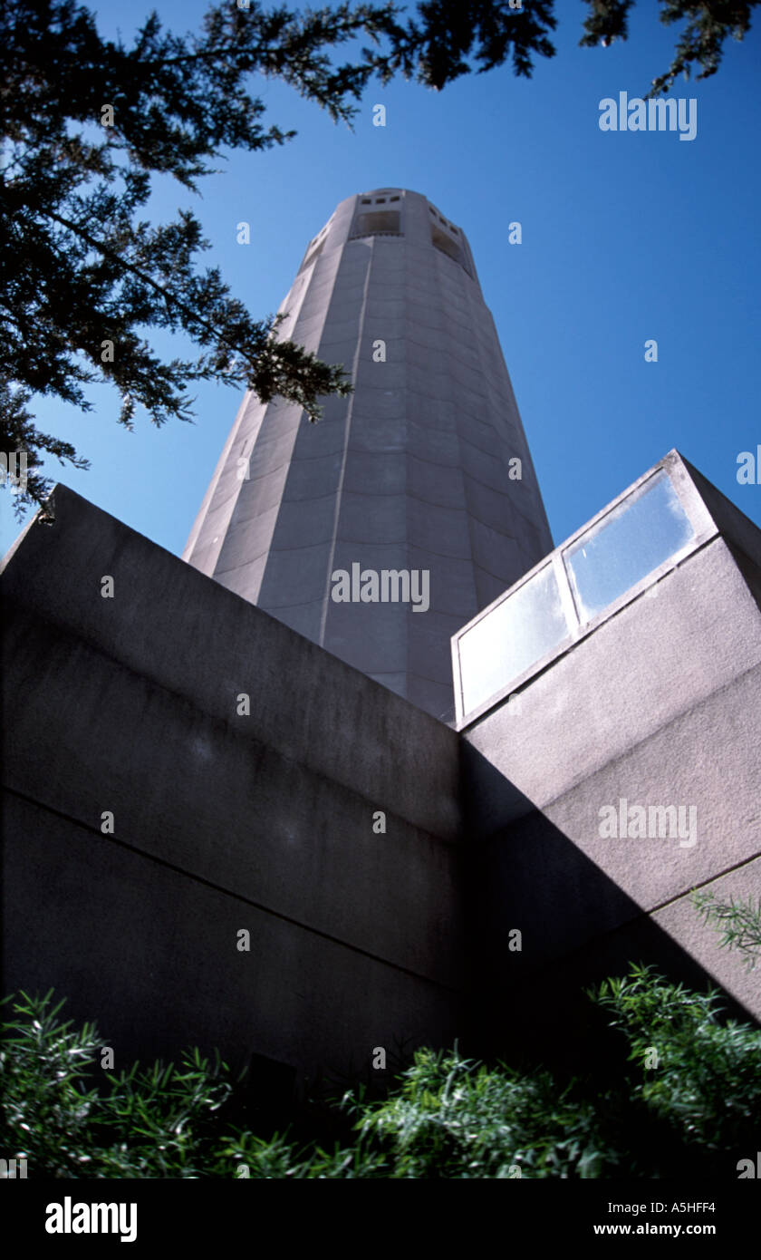 Coit Tower 1933 at the top of Telegraph Hill in San Francisco Stock Photo