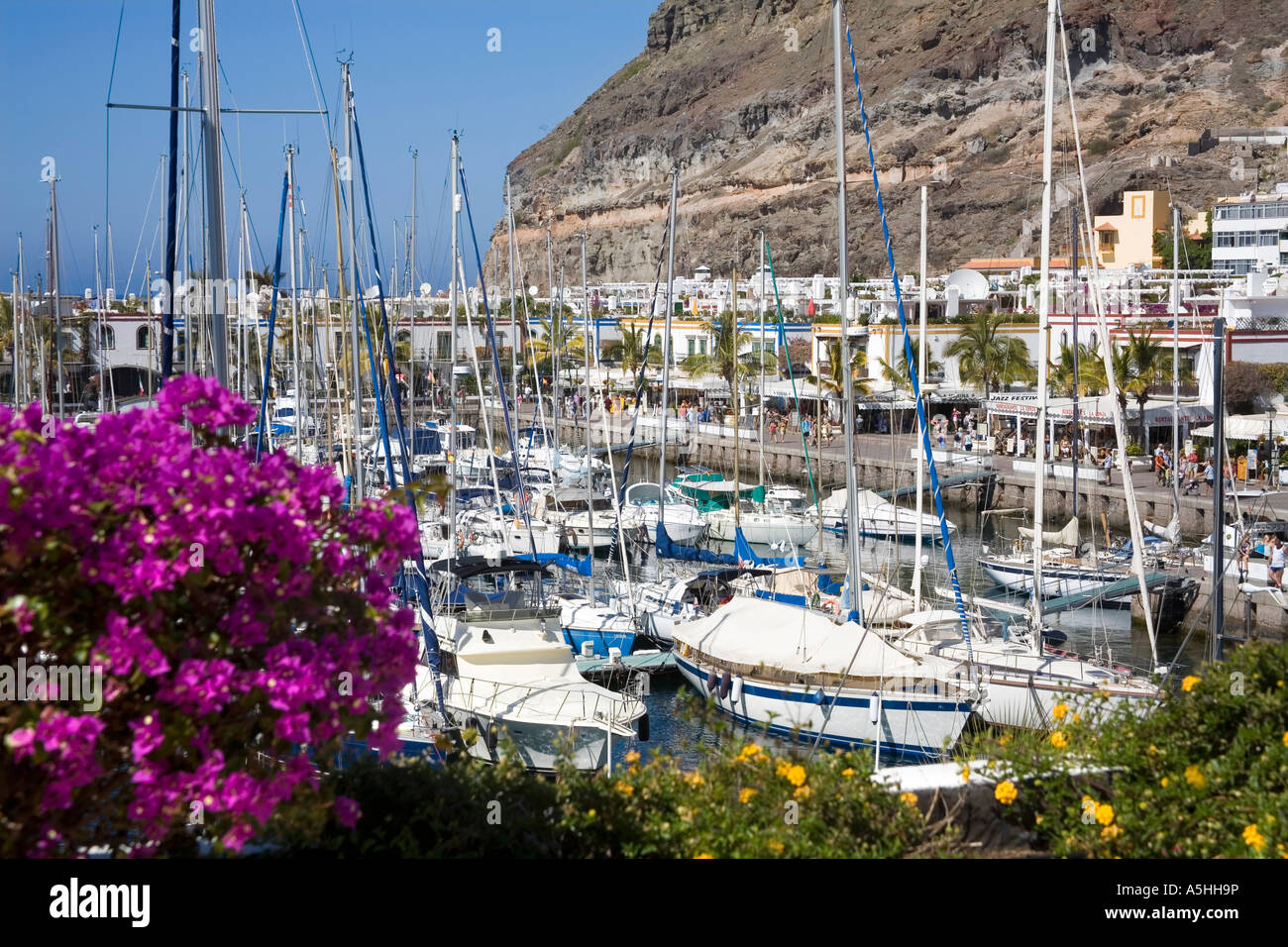 Picturesque and colourful Puerto De Mogan in Gran Canaria in the Canary Islands Stock Photo