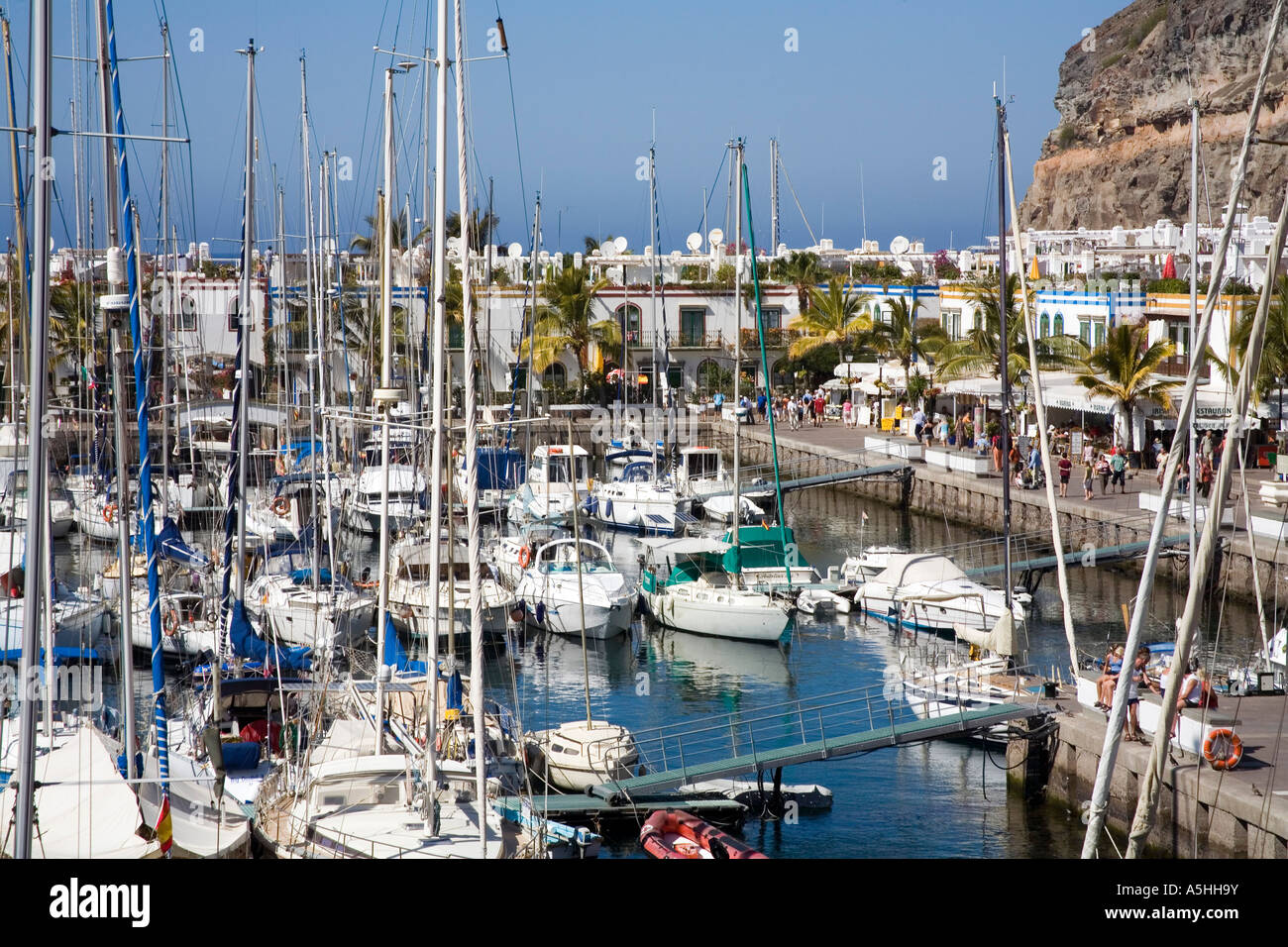 Picturesque and colourful Puerto De Mogan in Gran Canaria in the Canary Islands Stock Photo