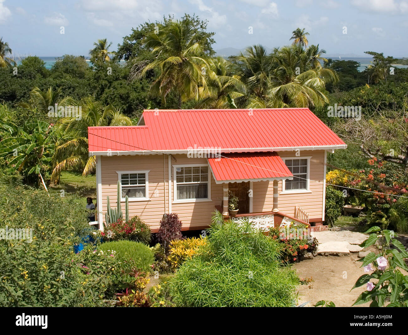 House at Carriacou Grenadines Caribbean Stock Photo